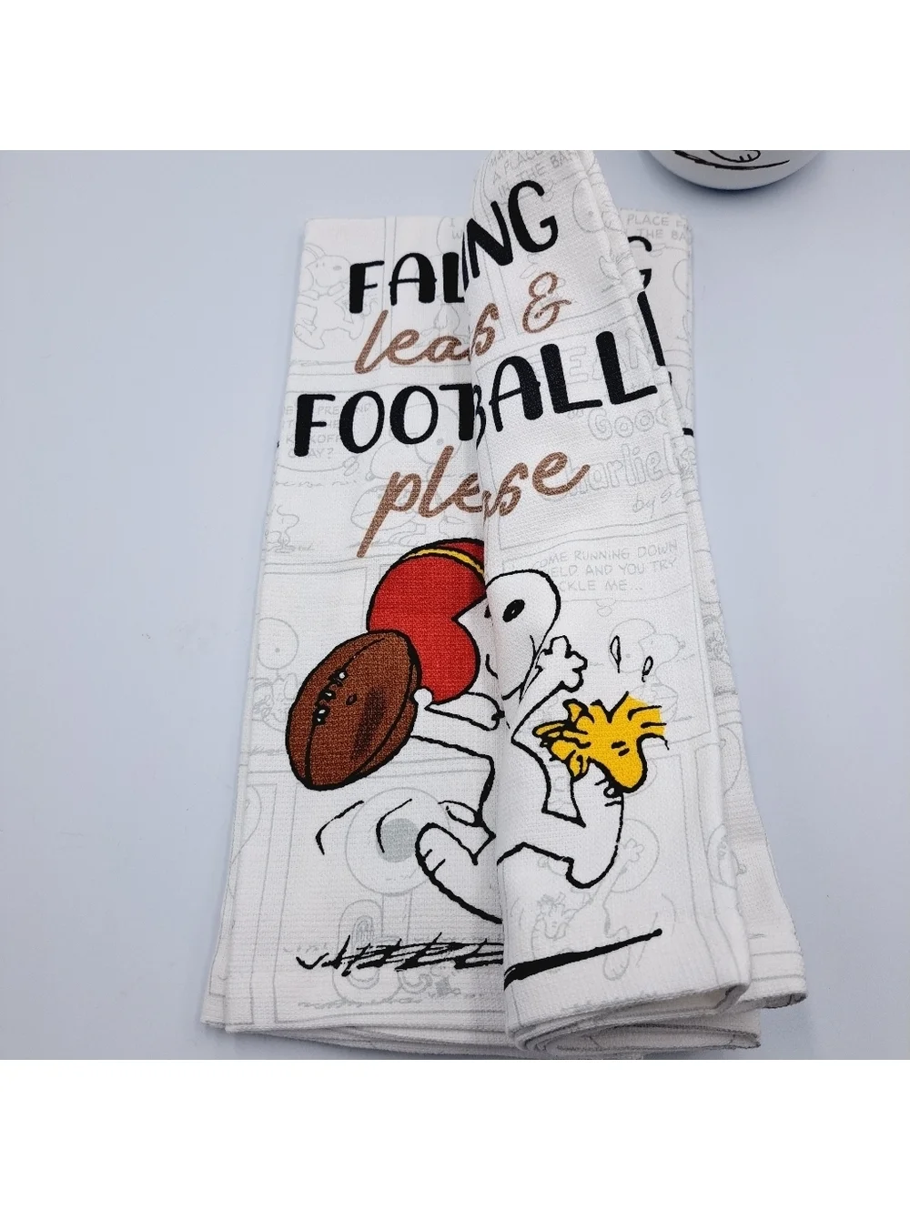 Fall Autumn Snoopy Peanuts Football Mug & Kitchen Towel Thanksgiving Decor